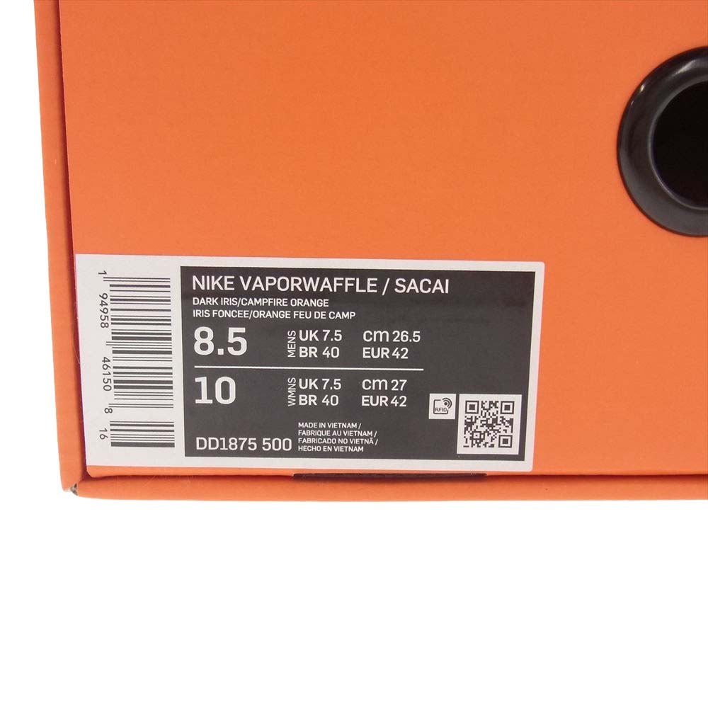 NIKE ナイキ DD1875-500 × SACAI サカイ VAPOR WAFFLE DARK IRIS ヴェイパー ワッフル ダークアイリス スニーカー パープル系 26.5cm【新古品】【未使用】【中古】