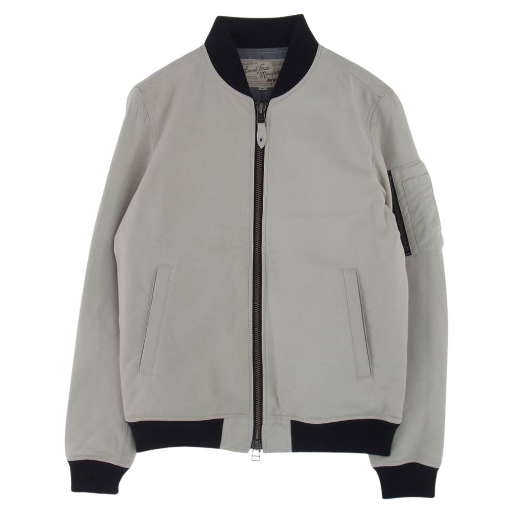 AVIREX アヴィレックス 6151075 MA-1 ラムレザーフライト ジャケット オフホワイト系 M【中古】