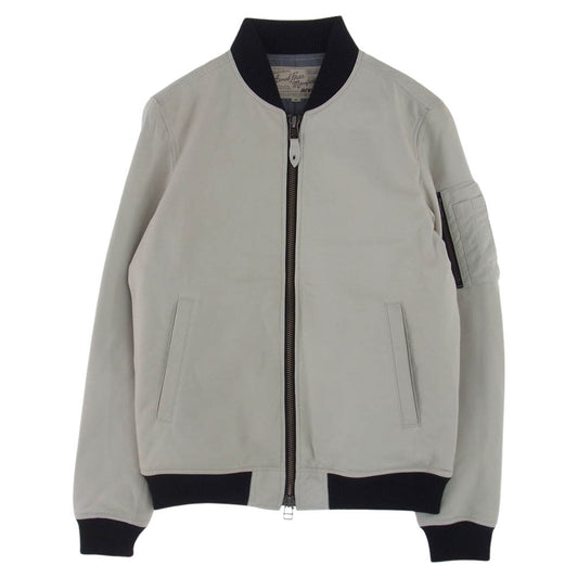 AVIREX アヴィレックス 6151075 MA-1 ラムレザーフライト ジャケット オフホワイト系 M【中古】