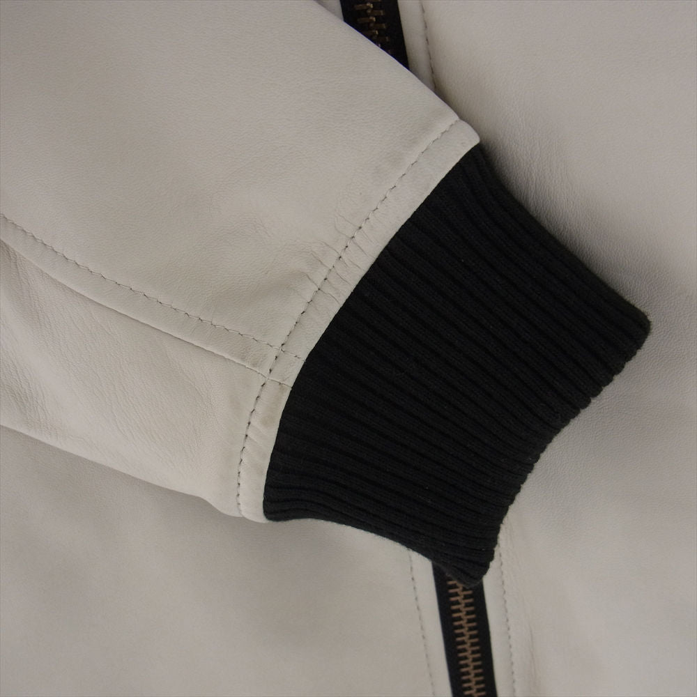 AVIREX アヴィレックス 6151075 MA-1 ラムレザーフライト ジャケット オフホワイト系 M【中古】