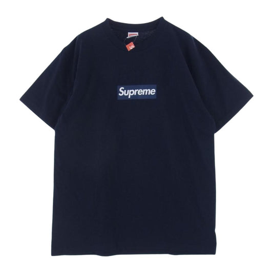 Supreme シュプリーム 15SS × New York Yankees Box Logo Tee ニューヨーク ヤンキース ボックスロゴ  Tシャツ ネイビー ブラック系 L【美品】【中古】