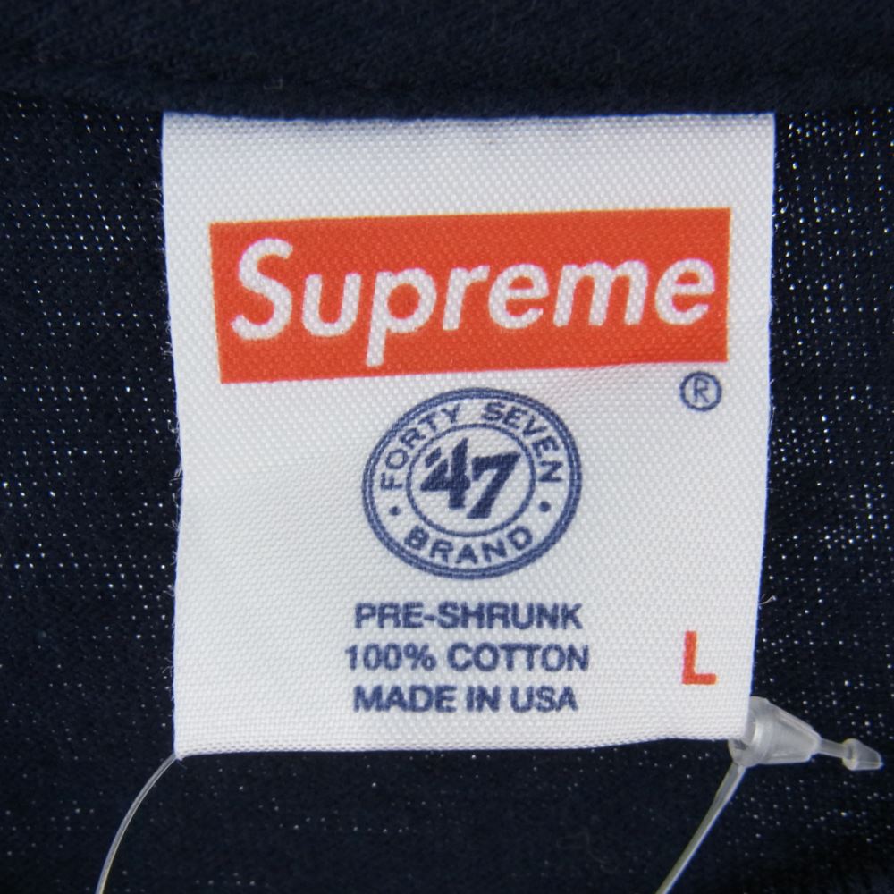 Supreme シュプリーム 15SS × New York Yankees Box Logo Tee ニューヨーク ヤンキース ボックスロゴ  Tシャツ ネイビー ブラック系 L【美品】【中古】