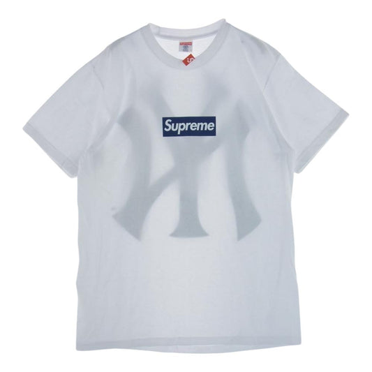 Supreme シュプリーム 15SS × New York Yankees Box Logo Tee ニューヨーク ヤンキース ボックスロゴ  Tシャツ ホワイト ホワイト系 L【中古】