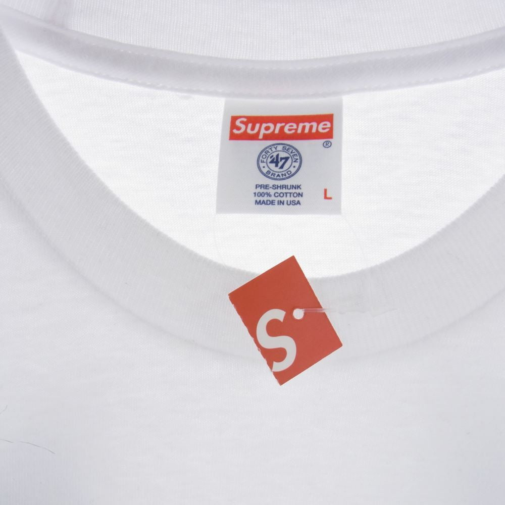 Supreme シュプリーム 15SS × New York Yankees Box Logo Tee ニューヨーク ヤンキース ボックスロゴ  Tシャツ ホワイト ホワイト系 L【中古】