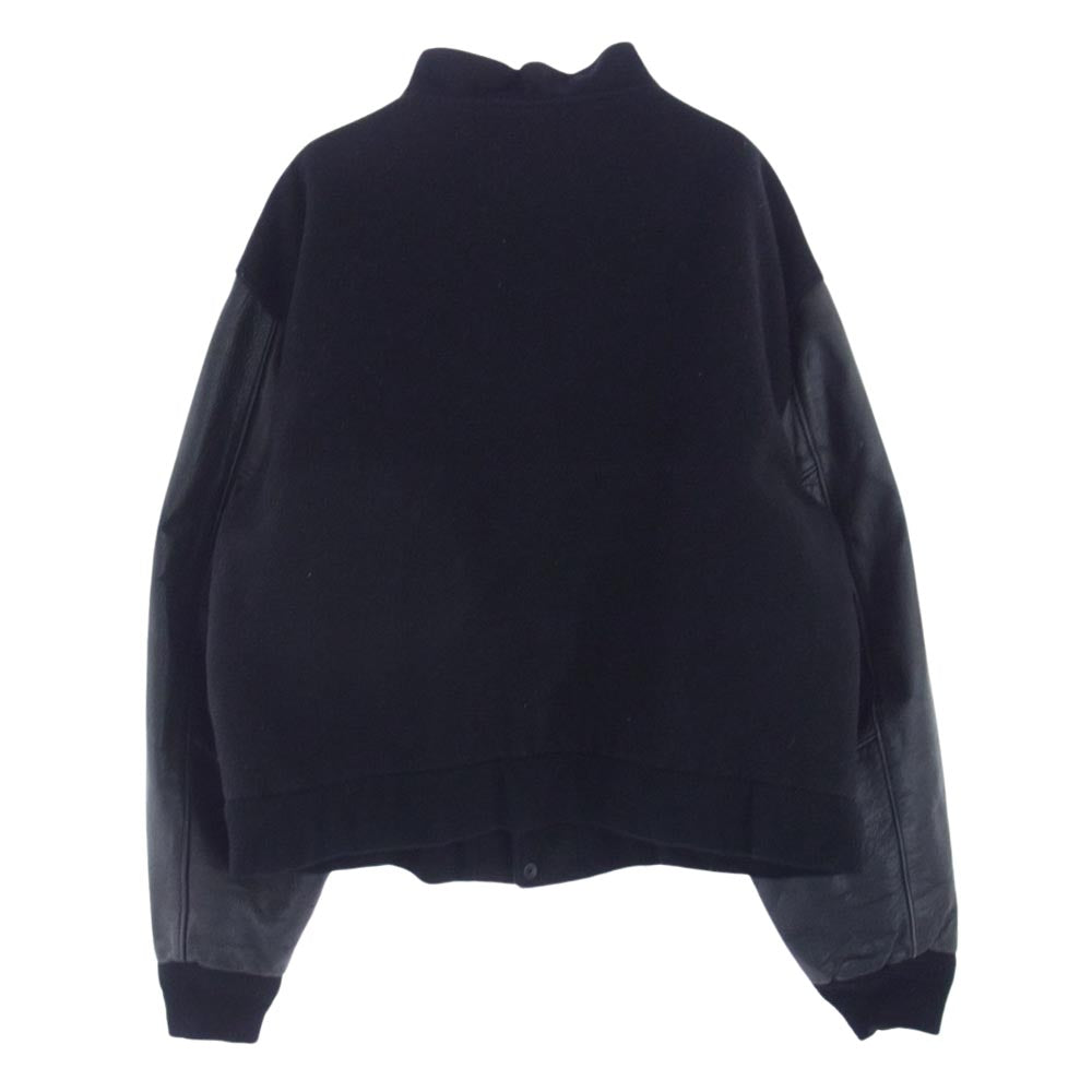 ヴィンテージ Excelled USA製 袖レザー アワード ジャケット スタジャン ブラック系 XL【中古】