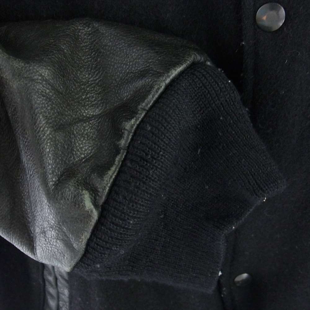 ヴィンテージ Excelled USA製 袖レザー アワード ジャケット スタジャン ブラック系 XL【中古】