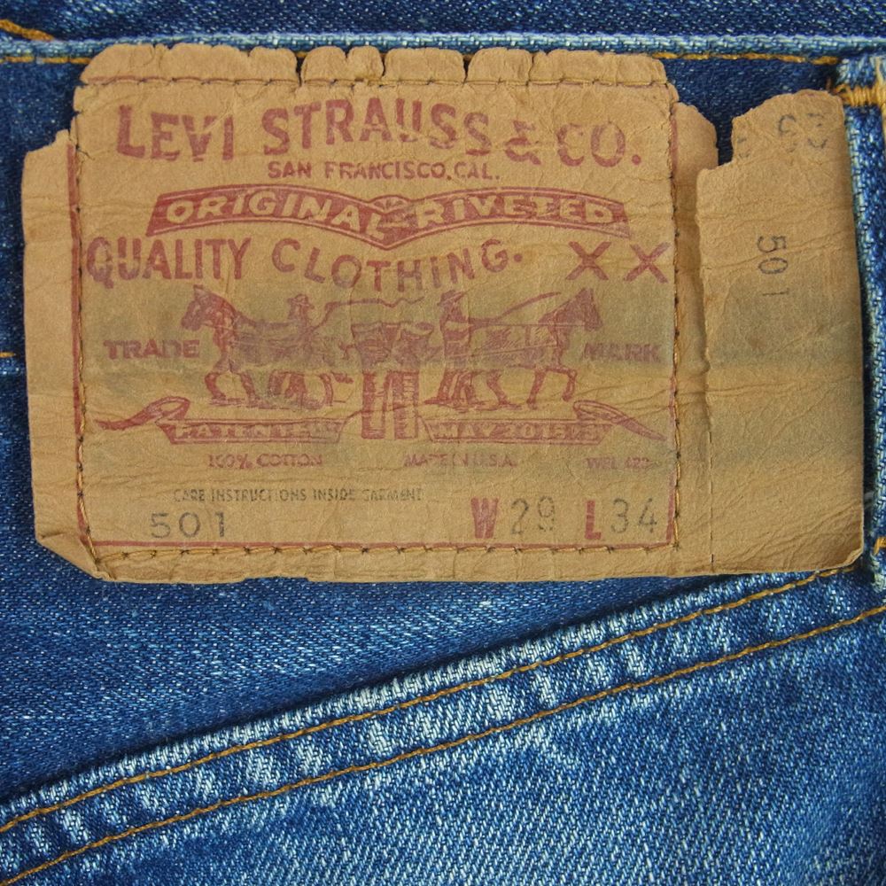 Levi's リーバイス ヴィンテージ オリジナル 501 66前期 BIG E ボタン裏刻印6 デニム パンツ インディゴブルー系 W29 L34【中古】