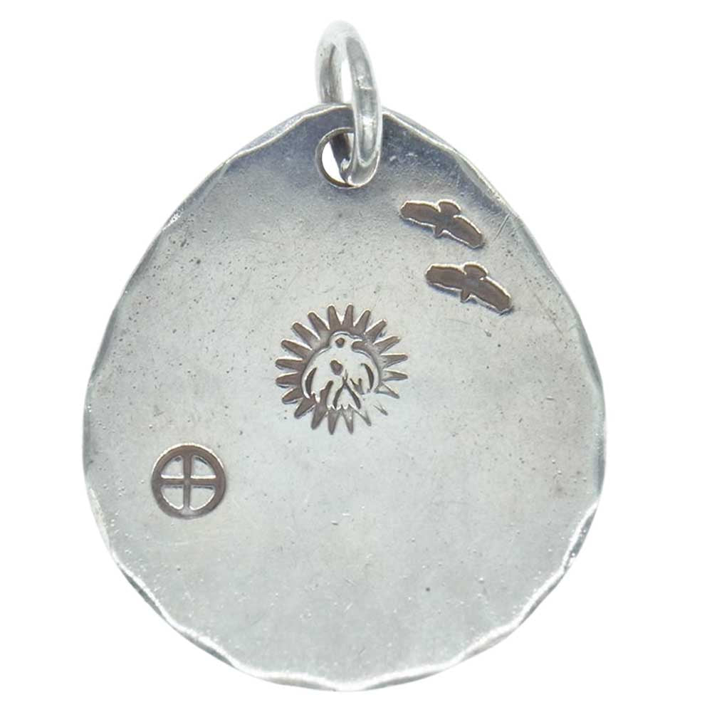 WINGROCK ウィングロック 18K 太陽 メタル タタキ ペンダントトップ  シルバー系【中古】