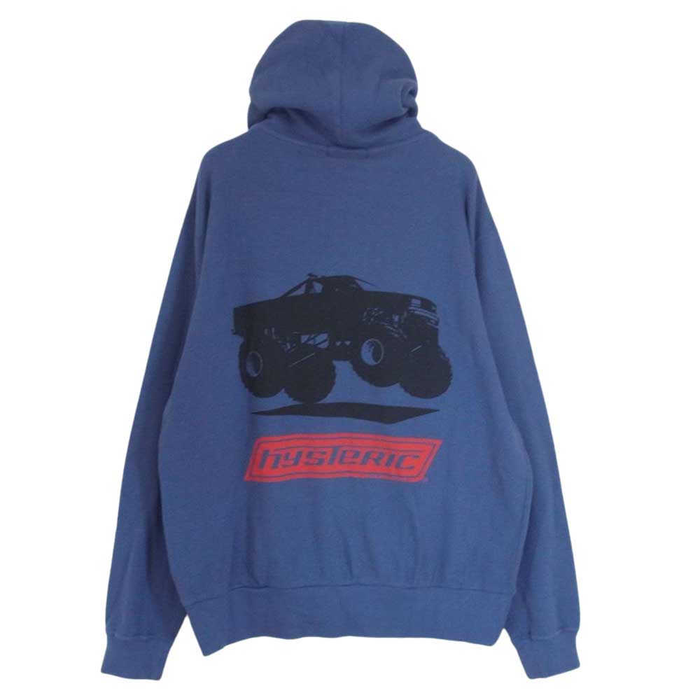 HYSTERIC GLAMOUR ヒステリックグラマー 23AW 02233CF02 MONSTER TRUCK モンスタートラック フルジップ パーカー ネイビー系 L【新古品】【未使用】【中古】