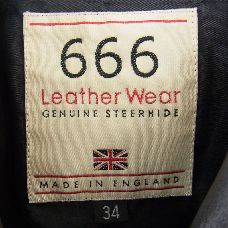 トリプルシックス 英国製 STEER HIDE ステアハイド シングル レザー ライダース ジャケット ブラック系 34【中古】 – ブランド古着  LIFE