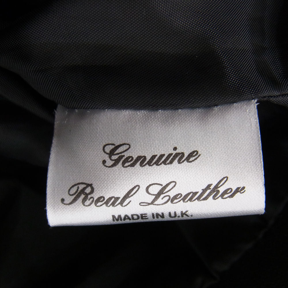 トリプルシックス 英国製 STEER HIDE ステアハイド シングル レザー ライダース ジャケット ブラック系 34【中古】