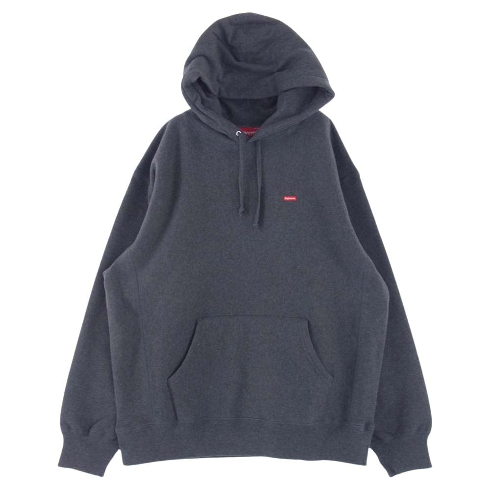 Supreme シュプリーム 21AW Small Box Hooded Sweatshirt スモールボックス フーデッド スウェットシャツ ロゴ フーディー パーカー グレー系 L【美品】【中古】