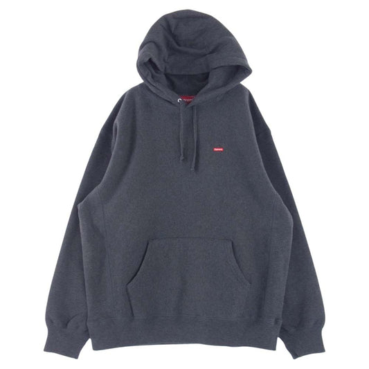 Supreme シュプリーム 21AW Small Box Hooded Sweatshirt スモールボックス フーデッド スウェットシャツ ロゴ フーディー パーカー グレー系 L【美品】【中古】