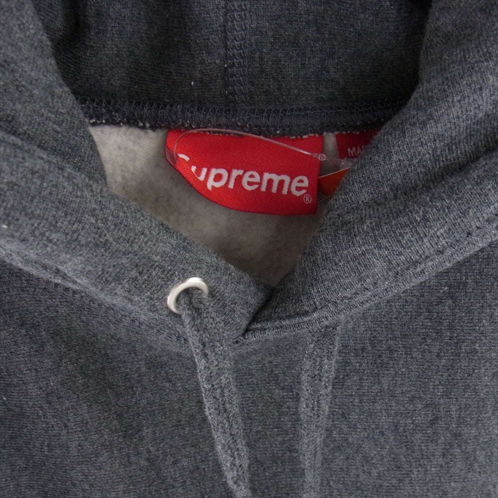 Supreme シュプリーム 21AW Small Box Hooded Sweatshirt スモールボックス フーデッド スウェットシャツ ロゴ フーディー パーカー グレー系 L【美品】【中古】