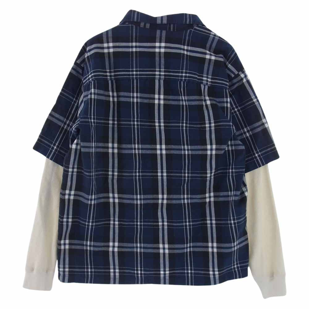 Supreme シュプリーム 21AW Thermal Work Shirt Plaid サーマル プレイド チェック 長袖 ワークシャツ ネイビー系 ブラック系 ホワイト系 M【中古】