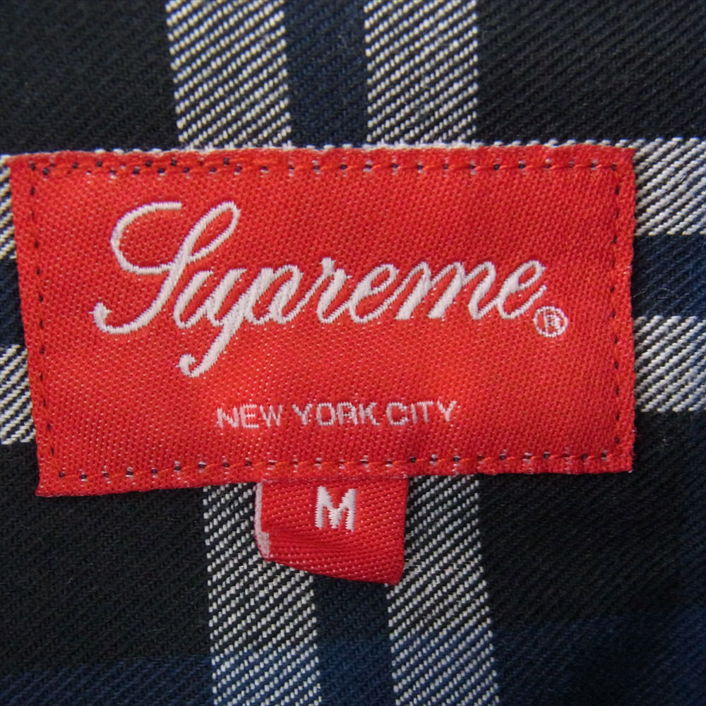 Supreme シュプリーム 21AW Thermal Work Shirt Plaid サーマル プレイド チェック 長袖 ワークシャツ ネイビー系 ブラック系 ホワイト系 M【中古】