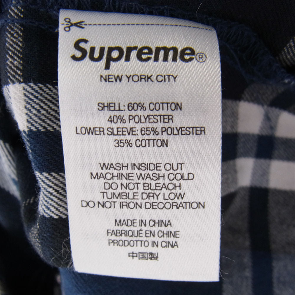 Supreme シュプリーム 21AW Thermal Work Shirt Plaid サーマル プレイド チェック 長袖 ワークシャツ ネイビー系 ブラック系 ホワイト系 M【中古】