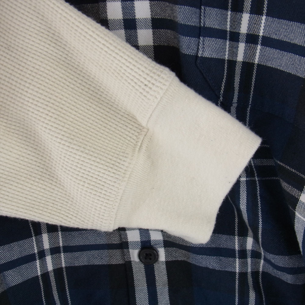 Supreme シュプリーム 21AW Thermal Work Shirt Plaid サーマル プレイド チェック 長袖 ワークシャツ ネイビー系 ブラック系 ホワイト系 M【中古】