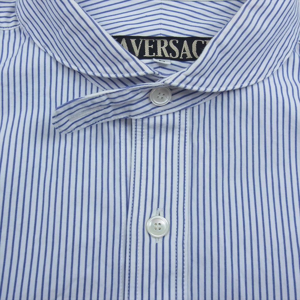 HAVERSACK ハバーザック 822348 ラウンドカラー シャツ STRIPE WOMEN ホワイト系 ブルー系 L【中古】