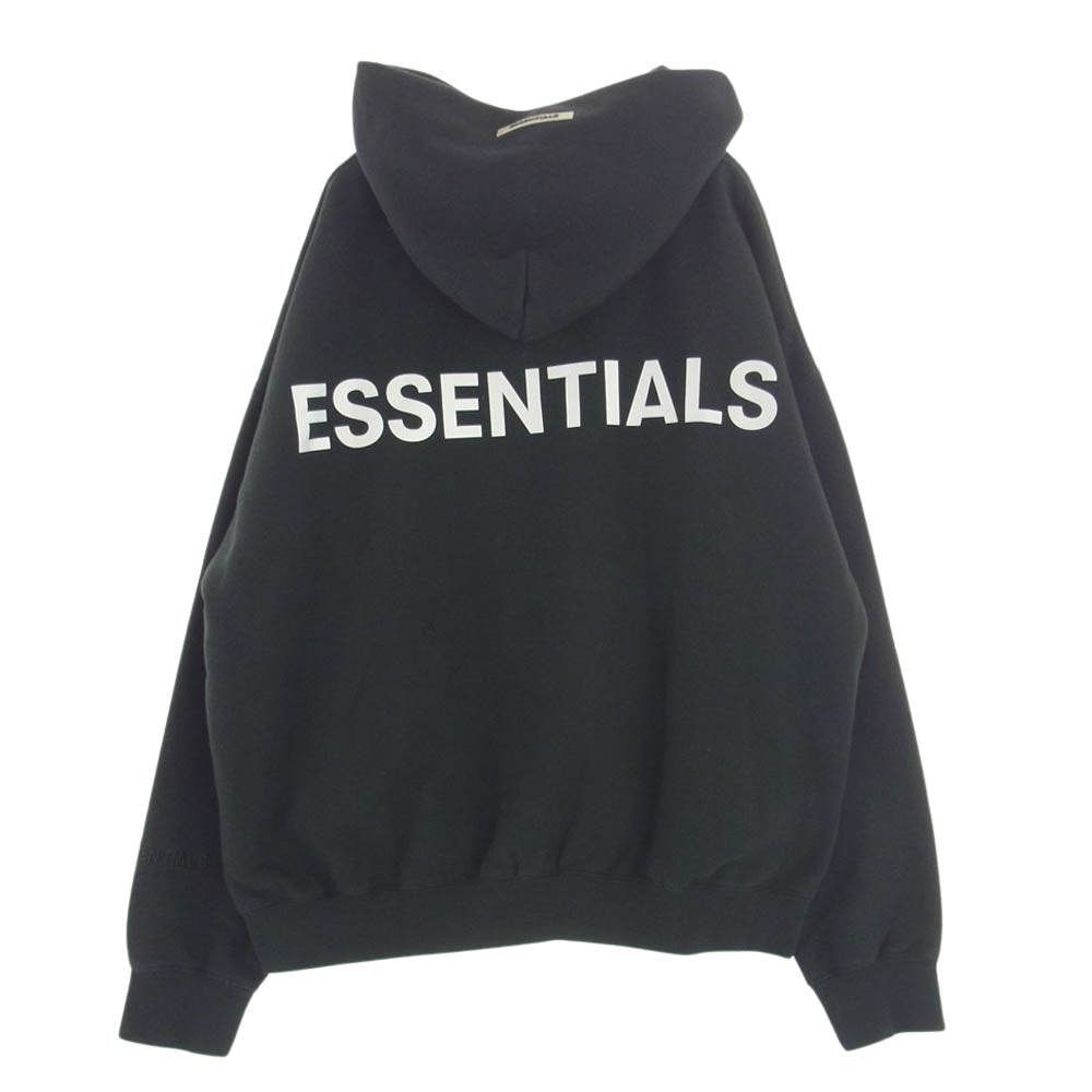 FEAR OF GOD フィアオブゴッド essentials エッセンシャルズ リフレクター パーカー ブラック系 XL【中古】
