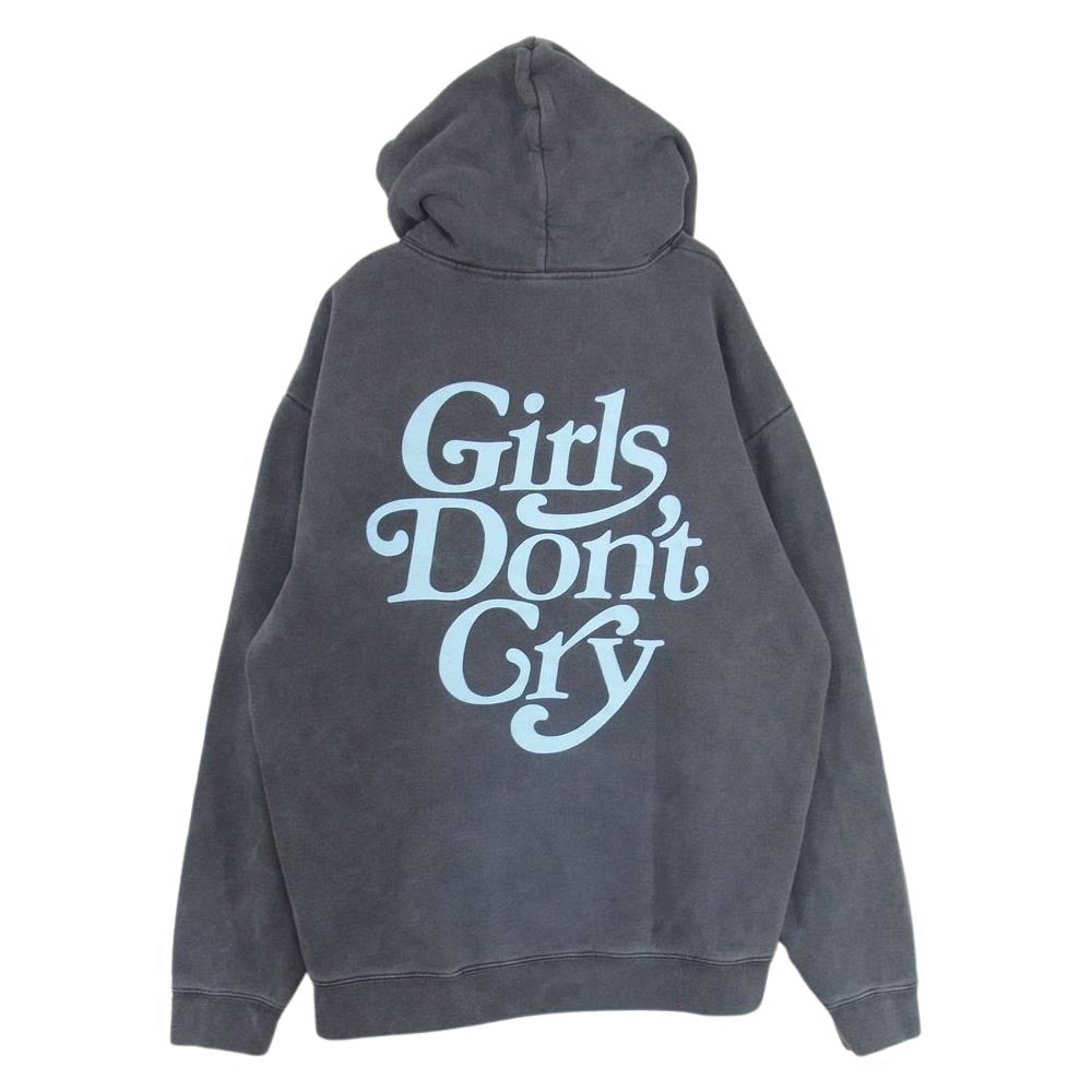 ガールズドントクライ WASHED LOGO HOODIE ロゴ プリント パーカー グレー系 XL【中古】