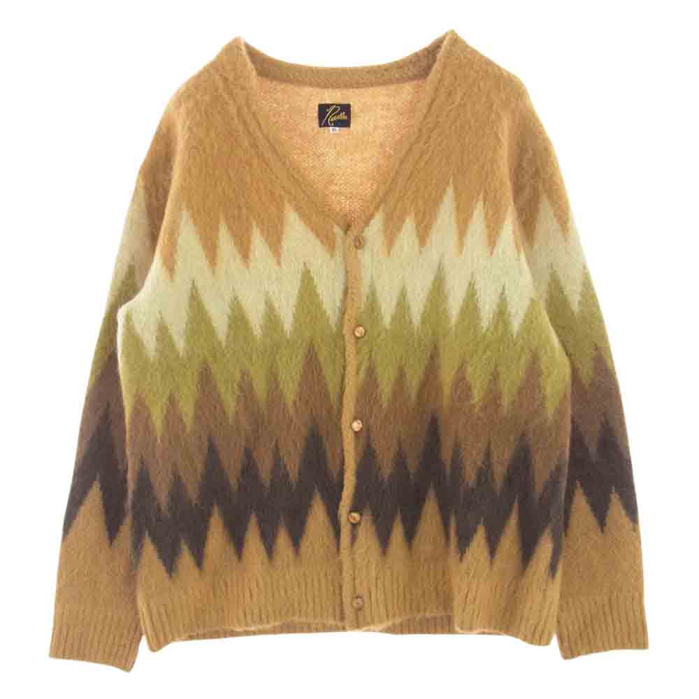 Needles ニードルス 22AW Mohair Cardigan Zigzag モヘア カーディガン ニット イエロー系 XL【中古】