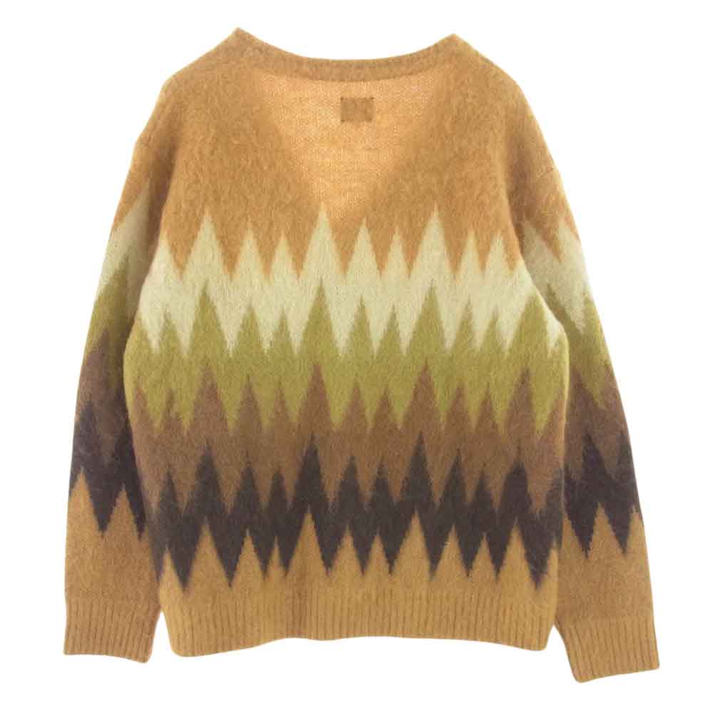 Needles ニードルス 22AW Mohair Cardigan Zigzag モヘア カーディガン ニット イエロー系 XL【中古】