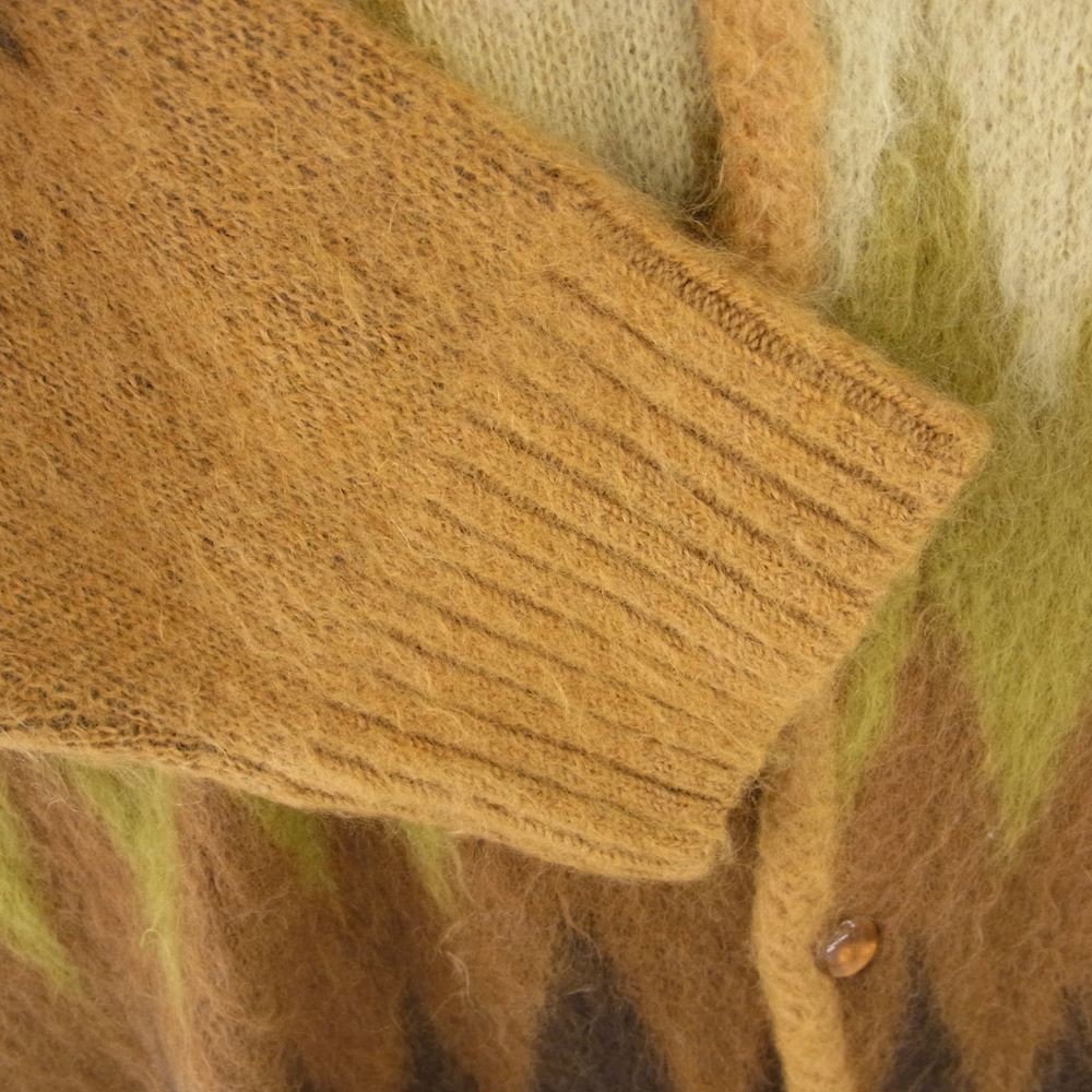Needles ニードルス 22AW Mohair Cardigan Zigzag モヘア カーディガン ニット イエロー系 XL【中古】