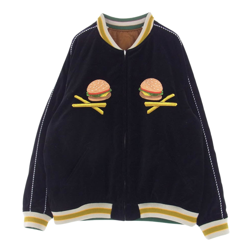 ヴァンディー ザ ピンク 世界300着限定 リバーシブル スカジャン サテン ジャケット ブラウン系 オフホワイト系 ブラック系 XL【中古】