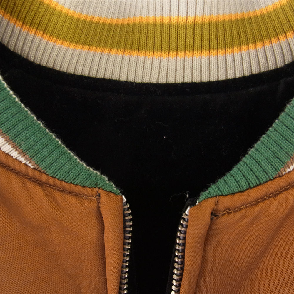 ヴァンディー ザ ピンク 世界300着限定 リバーシブル スカジャン サテン ジャケット ブラウン系 オフホワイト系 ブラック系 XL【中古】