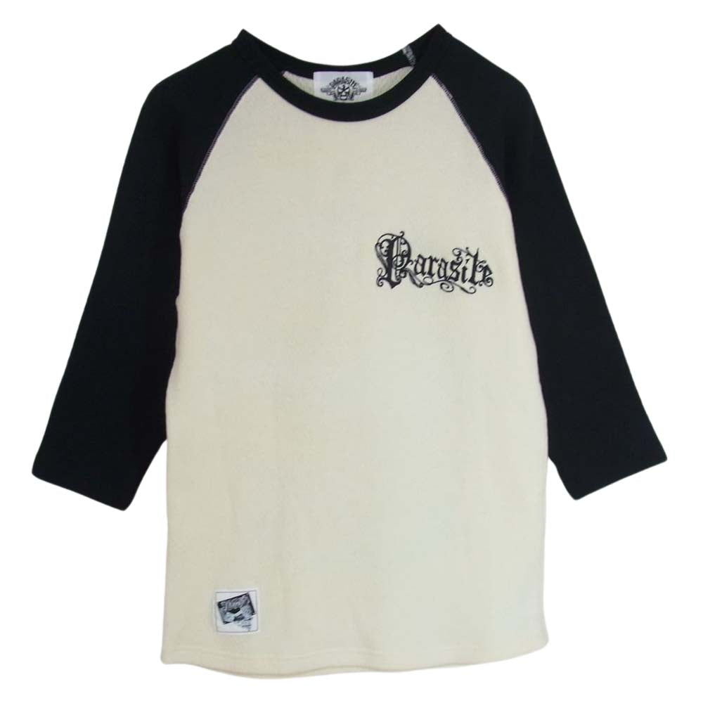 ラウドスタイルデザイン Parasite ラグラン サーマル  ロングスリーブ ロゴ バックプリント 七分袖 Tシャツ ブラック系 M【中古】