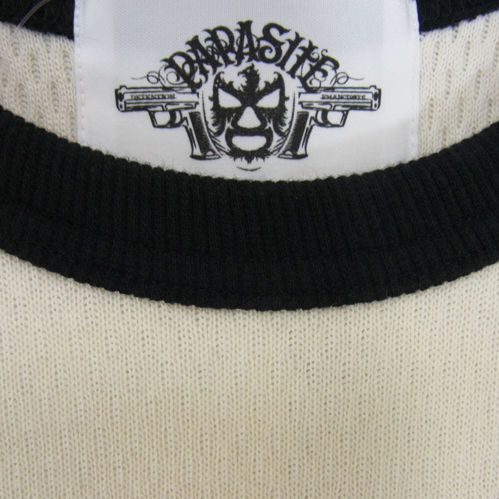 ラウドスタイルデザイン Parasite ラグラン サーマル  ロングスリーブ ロゴ バックプリント 七分袖 Tシャツ ブラック系 M【中古】