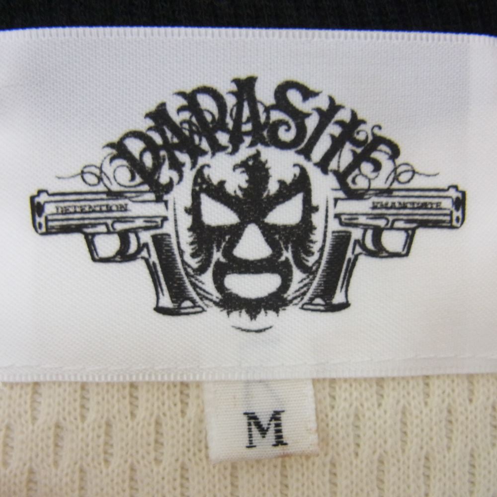 ラウドスタイルデザイン Parasite ラグラン サーマル  ロングスリーブ ロゴ バックプリント 七分袖 Tシャツ ブラック系 M【中古】