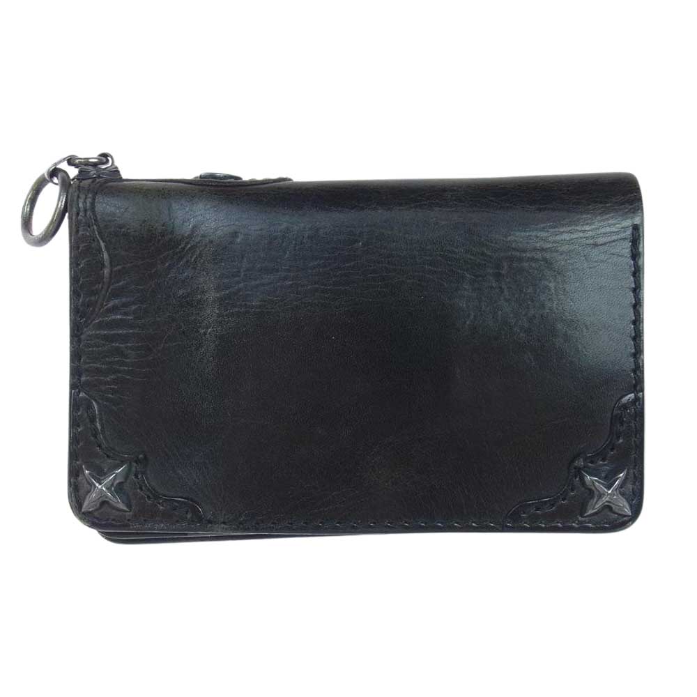 ラウドスタイルデザイン 二つ折り レザーウォレット 財布 ブラック系【中古】