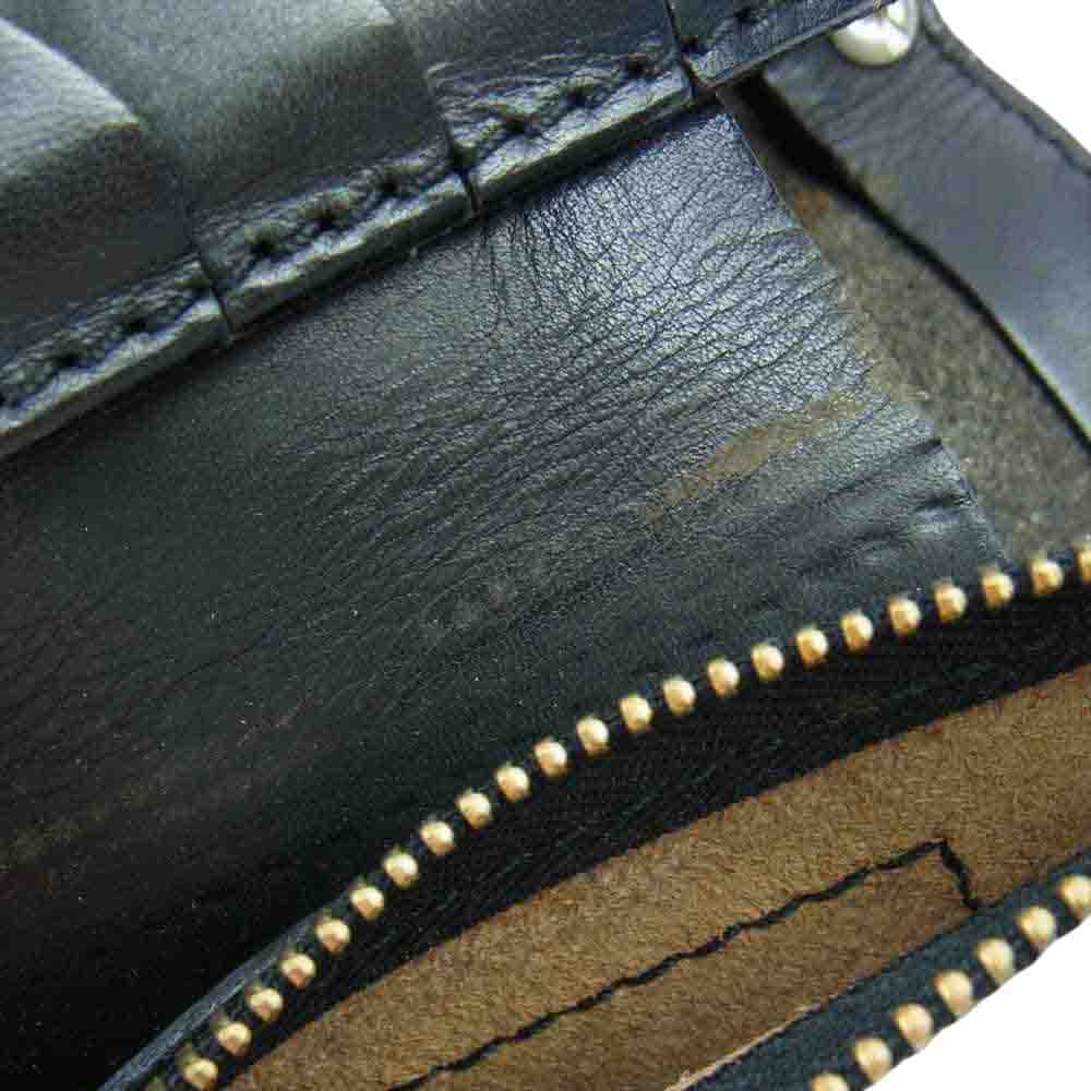 ラウドスタイルデザイン 二つ折り レザーウォレット 財布 ブラック系【中古】