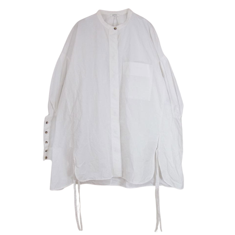 ENFOLD エンフォルド 300EA230-2480 Washed Open cuff タイプライター バンドカラー ノーカラー 長袖 シャツ ホワイト系 38【中古】