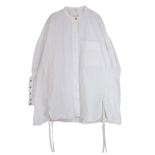 ENFOLD エンフォルド 300EA230-2480 Washed Open cuff タイプライター バンドカラー ノーカラー 長袖 シャツ ホワイト系 38【中古】