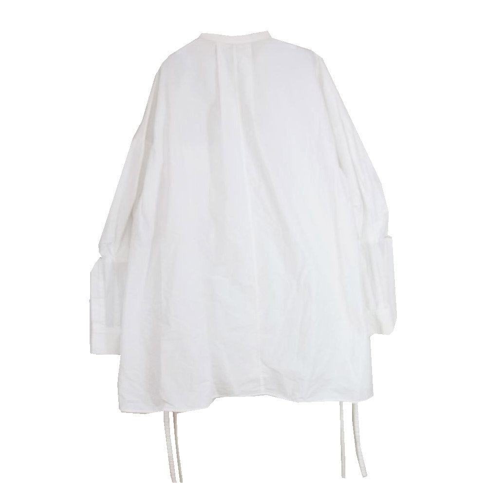 ENFOLD エンフォルド 300EA230-2480 Washed Open cuff タイプライター バンドカラー ノーカラー 長袖 シャツ ホワイト系 38【中古】