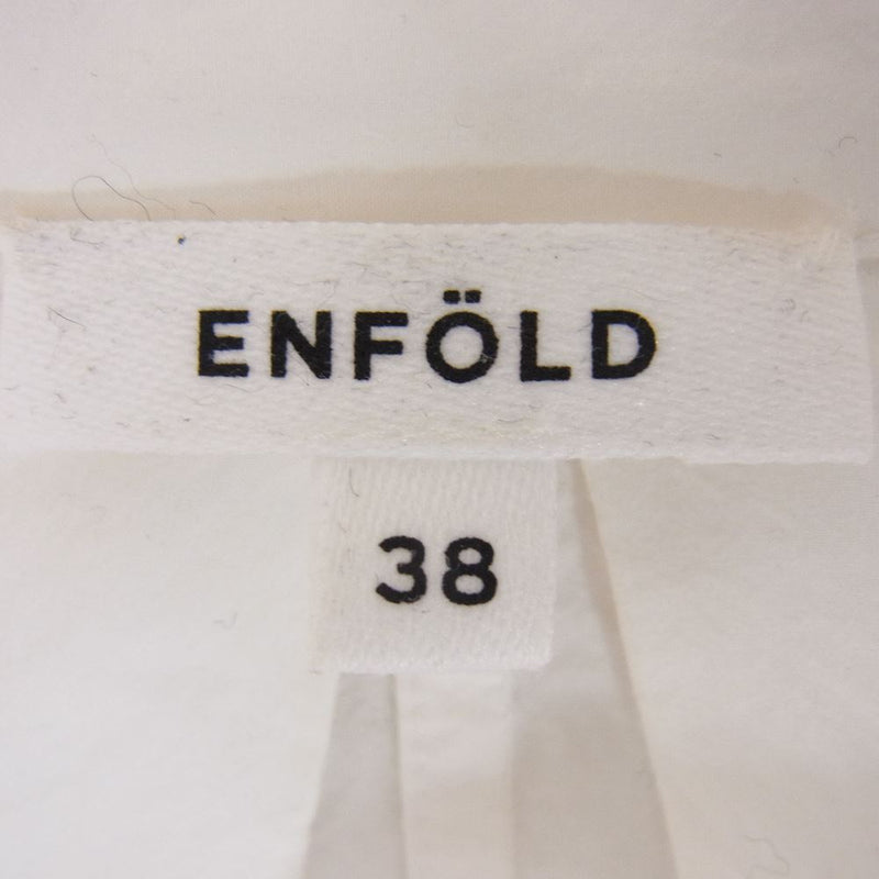 ENFOLD エンフォルド 300EA230-2480 Washed Open cuff タイプライター バンドカラー ノーカラー 長袖 シャツ ホワイト系 38【中古】