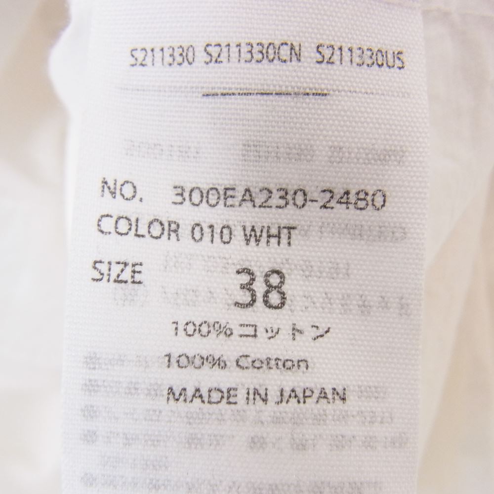 ENFOLD エンフォルド 300EA230-2480 Washed Open cuff タイプライター バンドカラー ノーカラー 長袖 シャツ ホワイト系 38【中古】