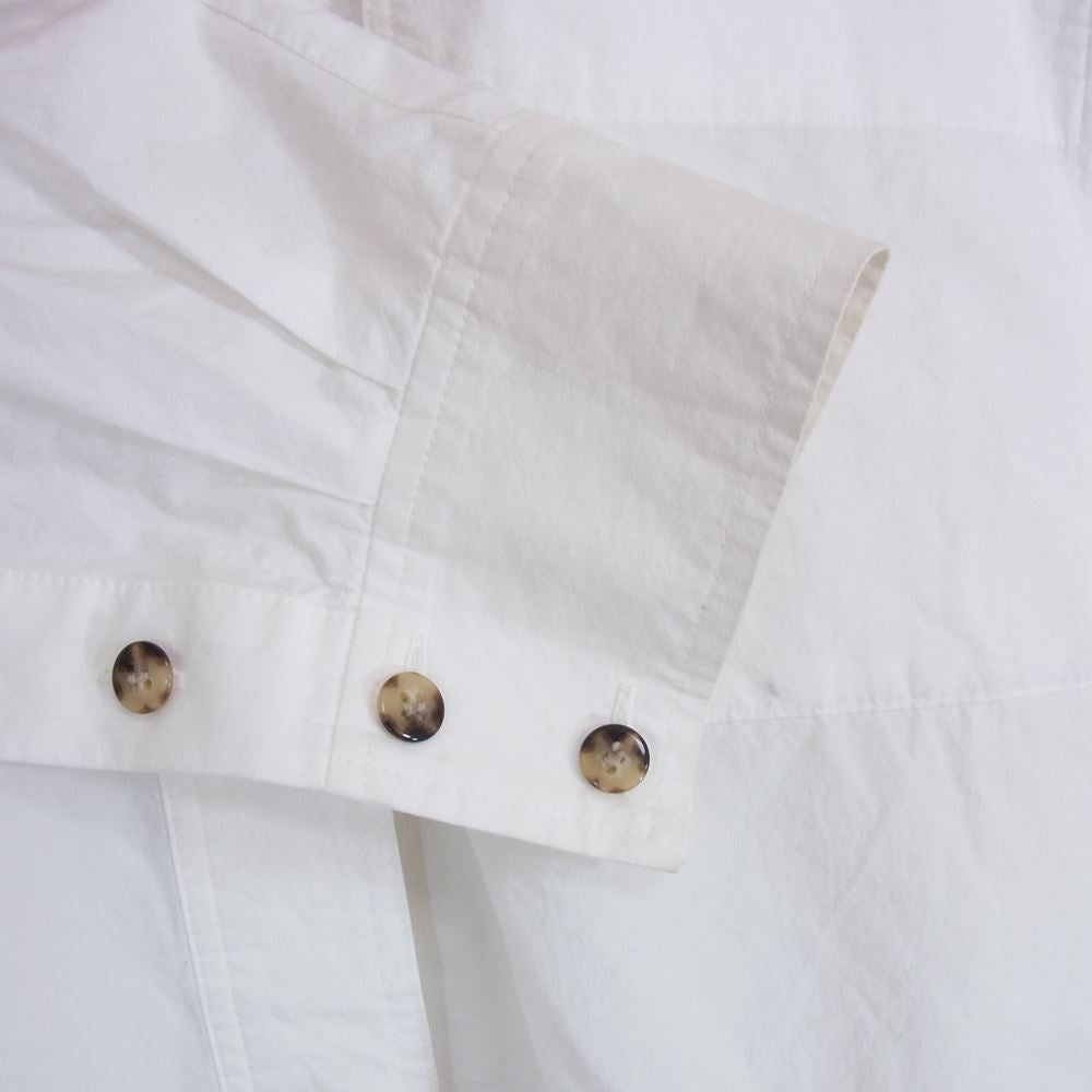 ENFOLD エンフォルド 300EA230-2480 Washed Open cuff タイプライター バンドカラー ノーカラー 長袖 シャツ ホワイト系 38【中古】