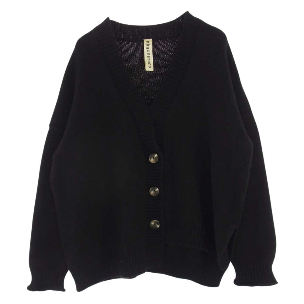 ナゴンスタンス Airly Wool ルーズ カーディガン  ブラック系 38【中古】