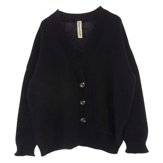 ナゴンスタンス Airly Wool ルーズ カーディガン  ブラック系 38【中古】