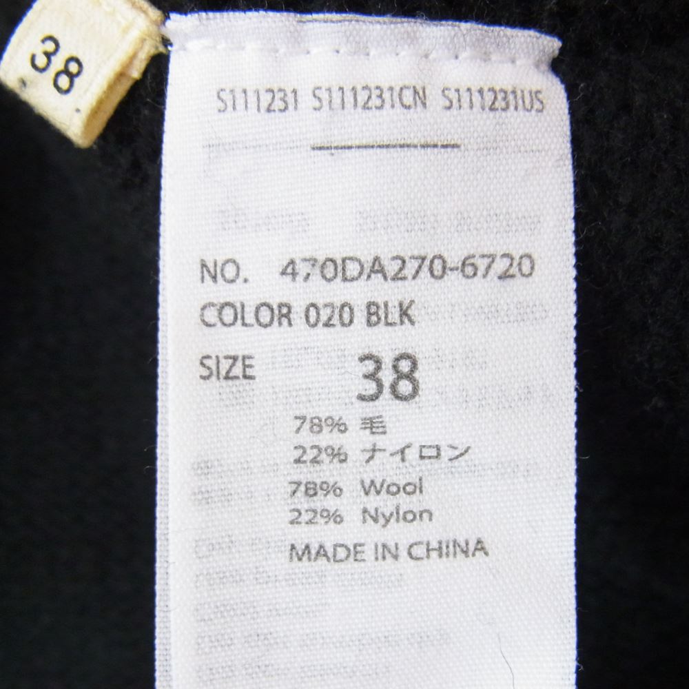 ナゴンスタンス Airly Wool ルーズ カーディガン  ブラック系 38【中古】