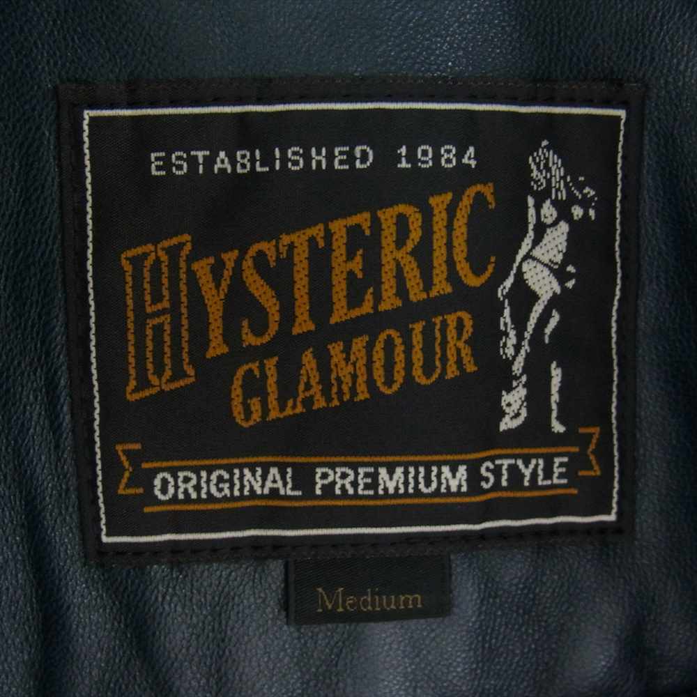 HYSTERIC GLAMOUR ヒステリックグラマー 18AW 02183LB02 ロッカーズ スタッズ ワッペン付 レザー スタジャン エメラルドグリーン系 M【中古】