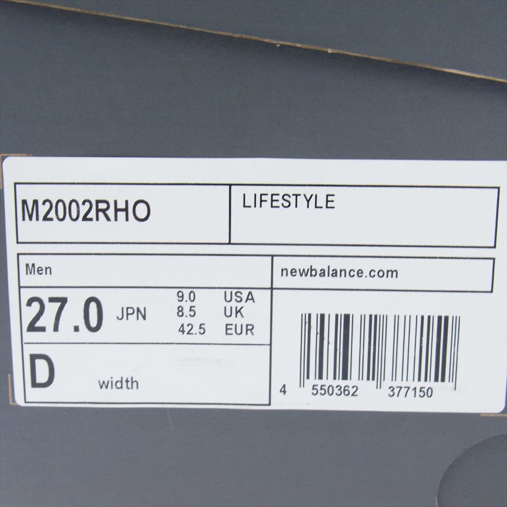 NEW BALANCE ニューバランス M2002RHO スニーカー ランニングシューズ グレー系 27cm【極上美品】【中古】