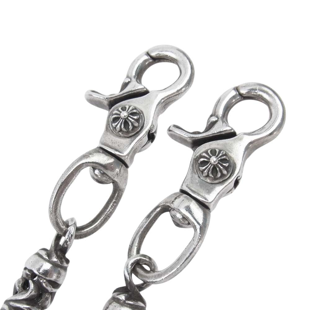 CHROME HEARTS クロムハーツ（原本無） ROLLER C/R LONG-T 2クリップ ローラー ウォレットチェーン 9リンク シルバー系【中古】