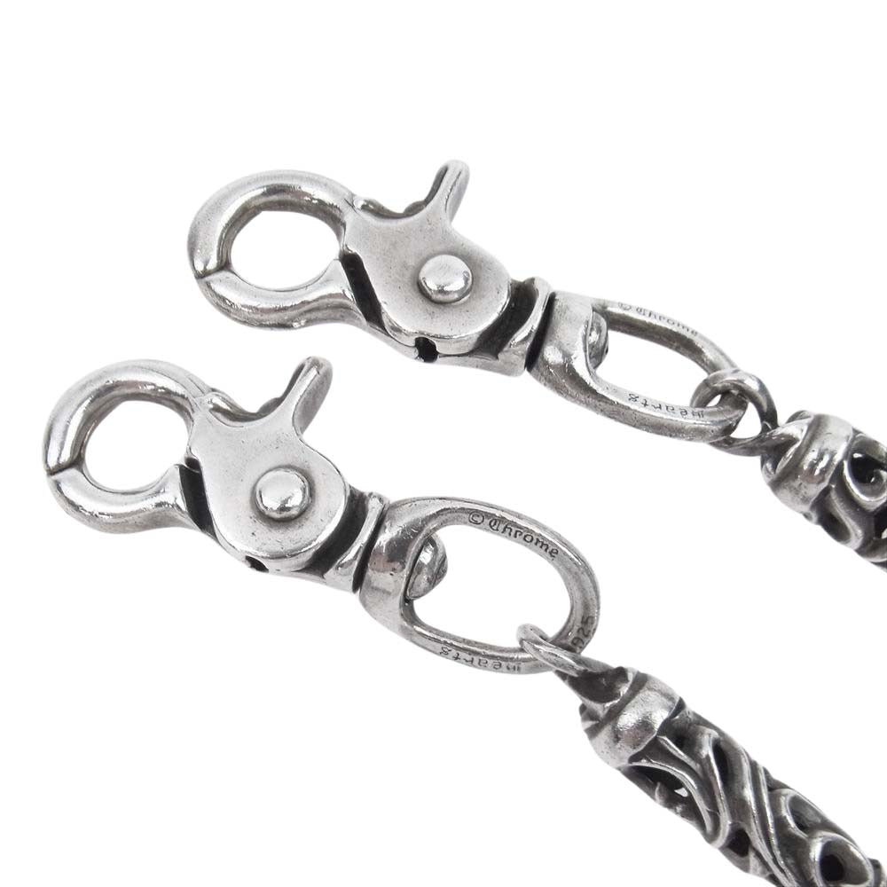 CHROME HEARTS クロムハーツ（原本無） ROLLER C/R LONG-T 2クリップ ローラー ウォレットチェーン 9リンク シルバー系【中古】