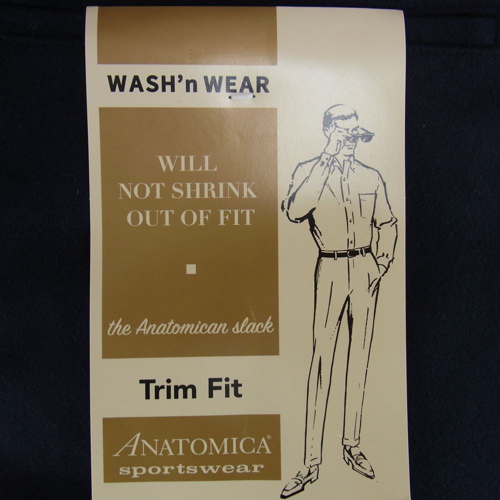 ANATOMICA アナトミカ 630-542-08 TRIM FIT PANTS ウール ナイロン パンツ ネイビー系 31【極上美品】【中古】