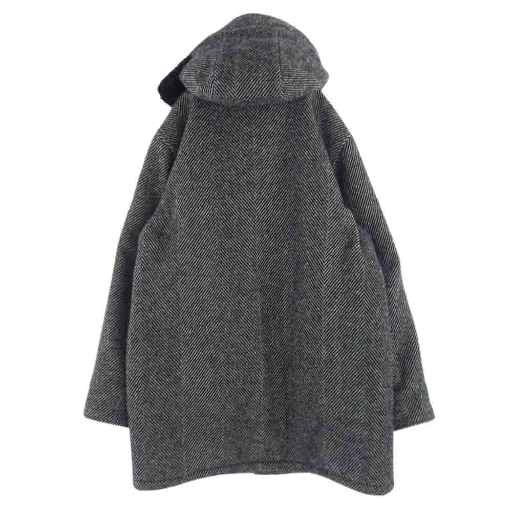 GANGSTERVILLE ギャングスタービル 21AW gsv-21-aw-08 SHARPER HERRINGBONE COAT ボア ヘリンボーン フーデッド コート ブラック系 オフホワイト系 XL【中古】